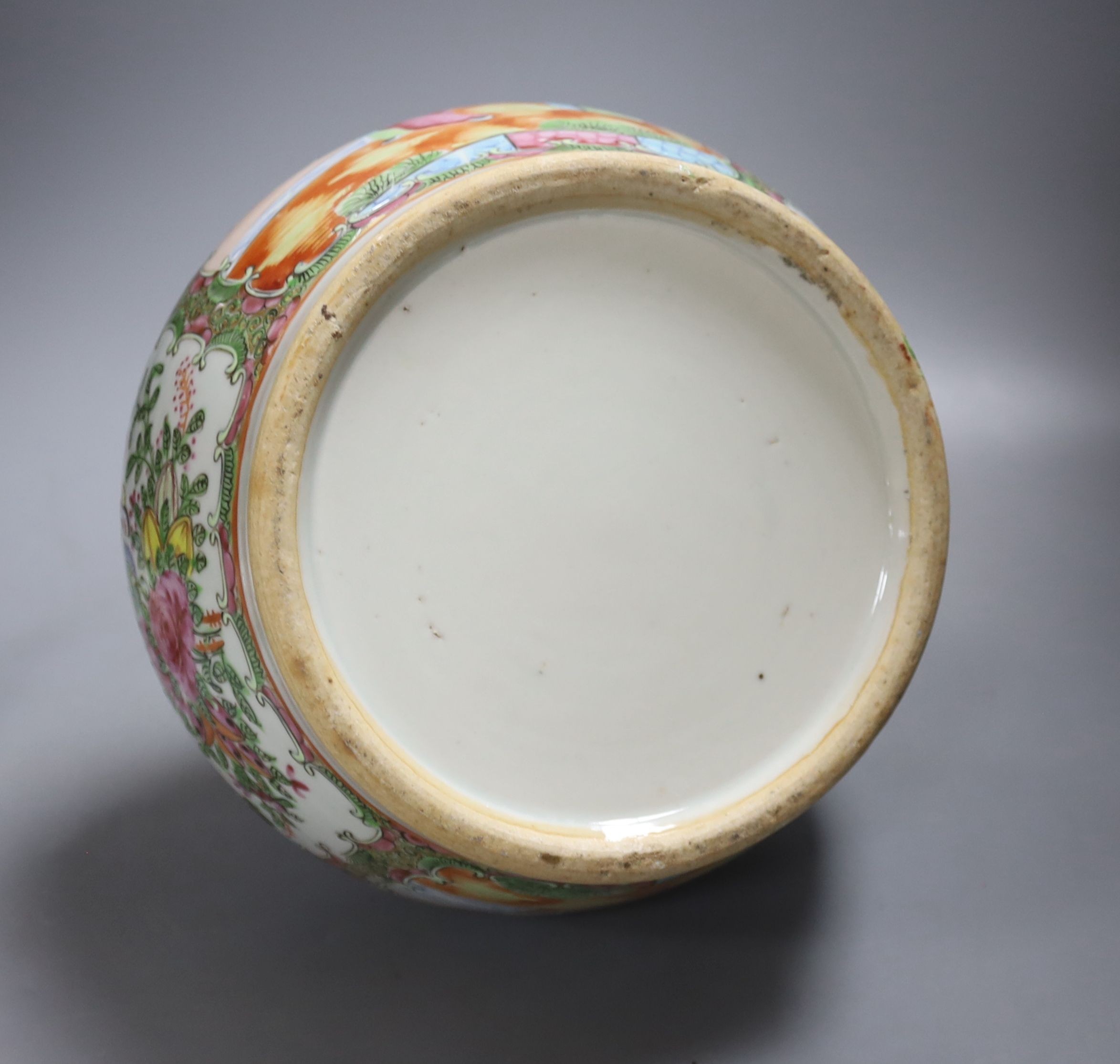 A 19th century Chinese famille rose water bottle with cover and basin, water bottle and cover 39 cms high.